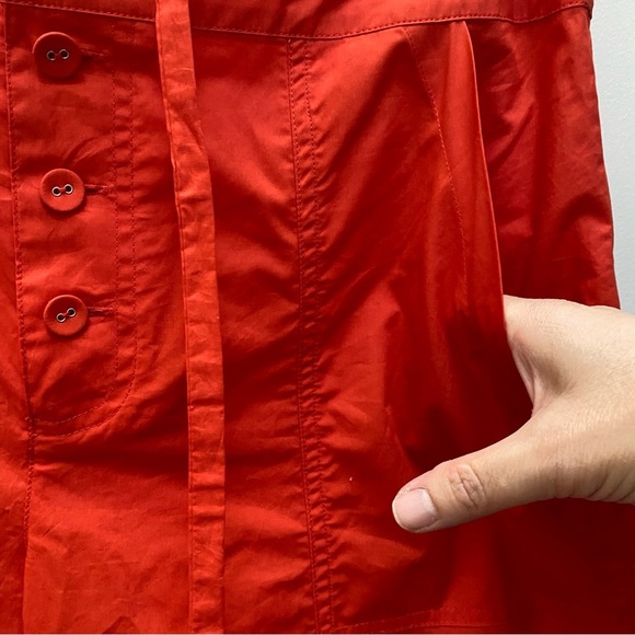 Joie Mara Cotton Pant Red High-Rise Wide-Leg Cropped Pants NWOT Size 8 - Picture 9 of 11